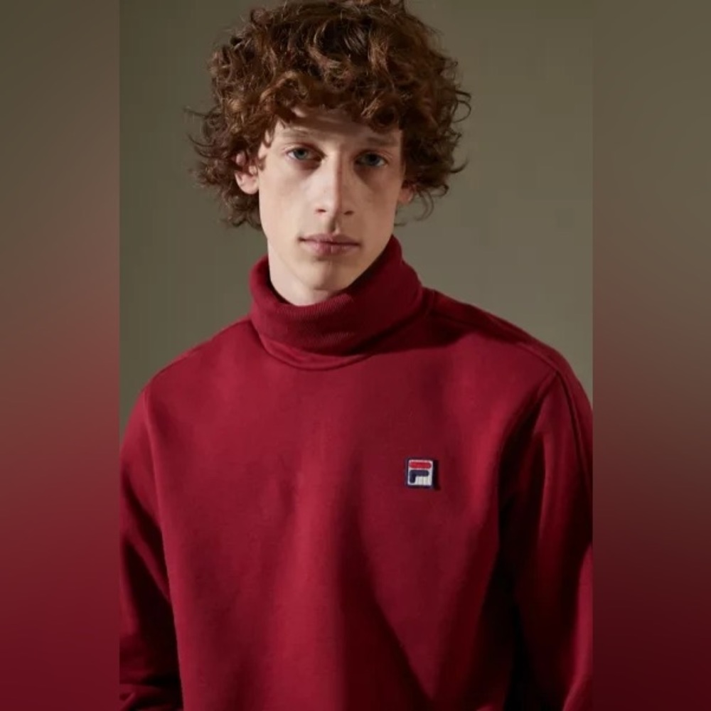 FILA Noah Cotton Blend Fleece Regular Fit Turtleneck Sweatshirt-NWT